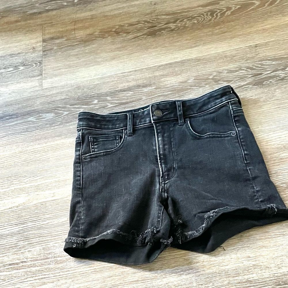 American eagle outfitters black super stretch hi rise shortie - Picture 8 of 11